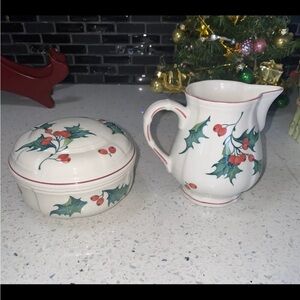 VILLEROY & BOCH Creamer & Sugar Bowl Set China Luxembourg HOLLY Pattern